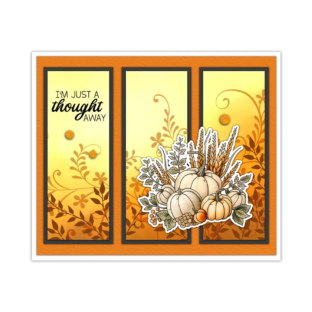 Autumn Pumpkins Books Flowers Star Anise Heartful Thanks Hello Fall Clear Stamps