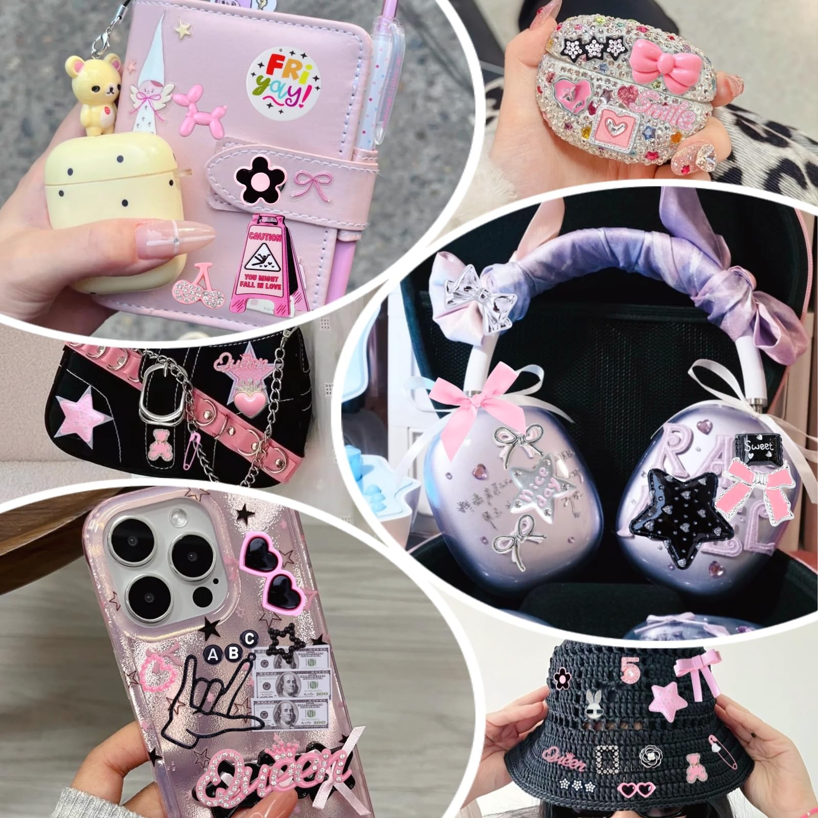 1600Pcs Junk Phone Case Charms Kit,DIY Phone case Decorations with Assortment…