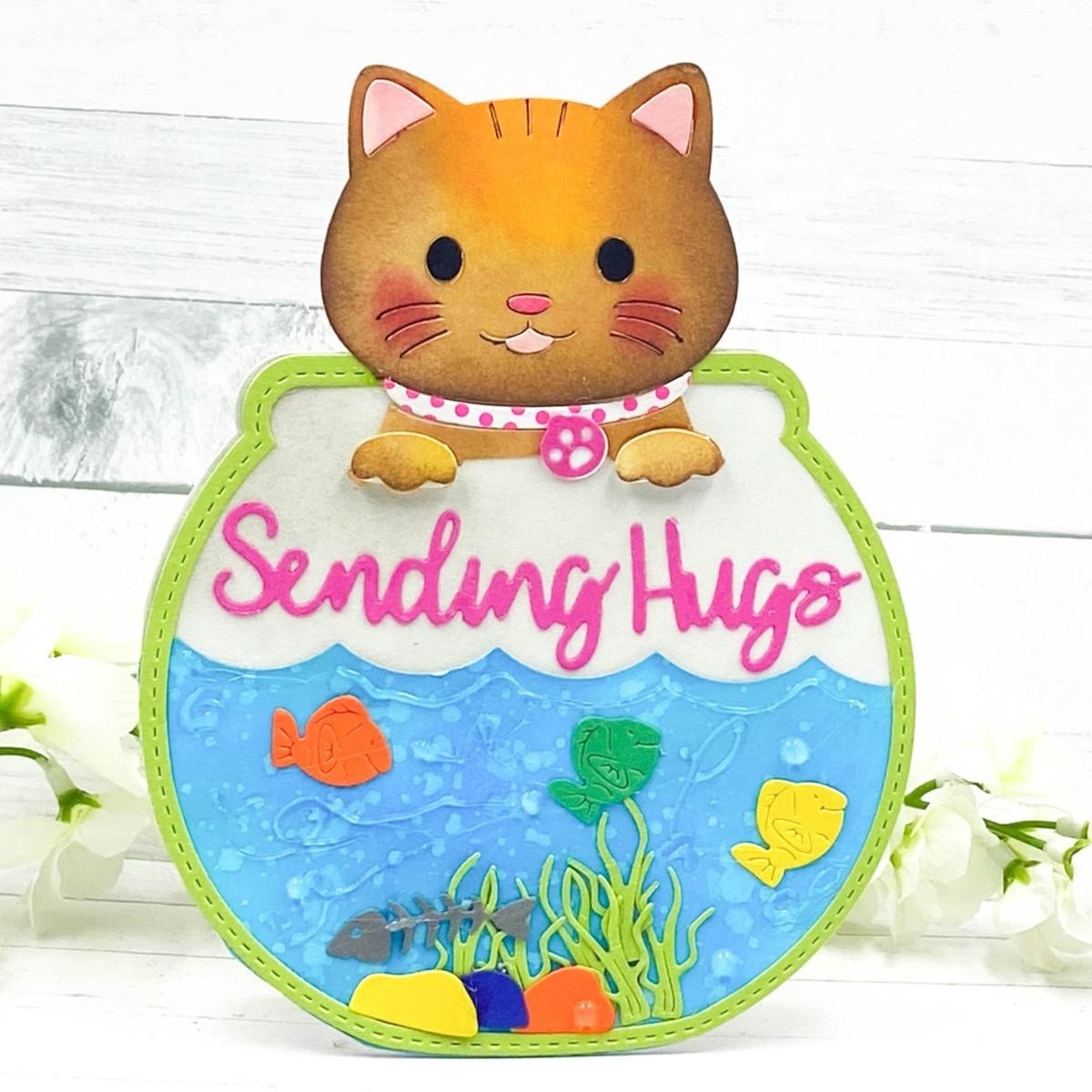 Stamps of Life Cat-Design Fold-It Card Stamp and Die Set