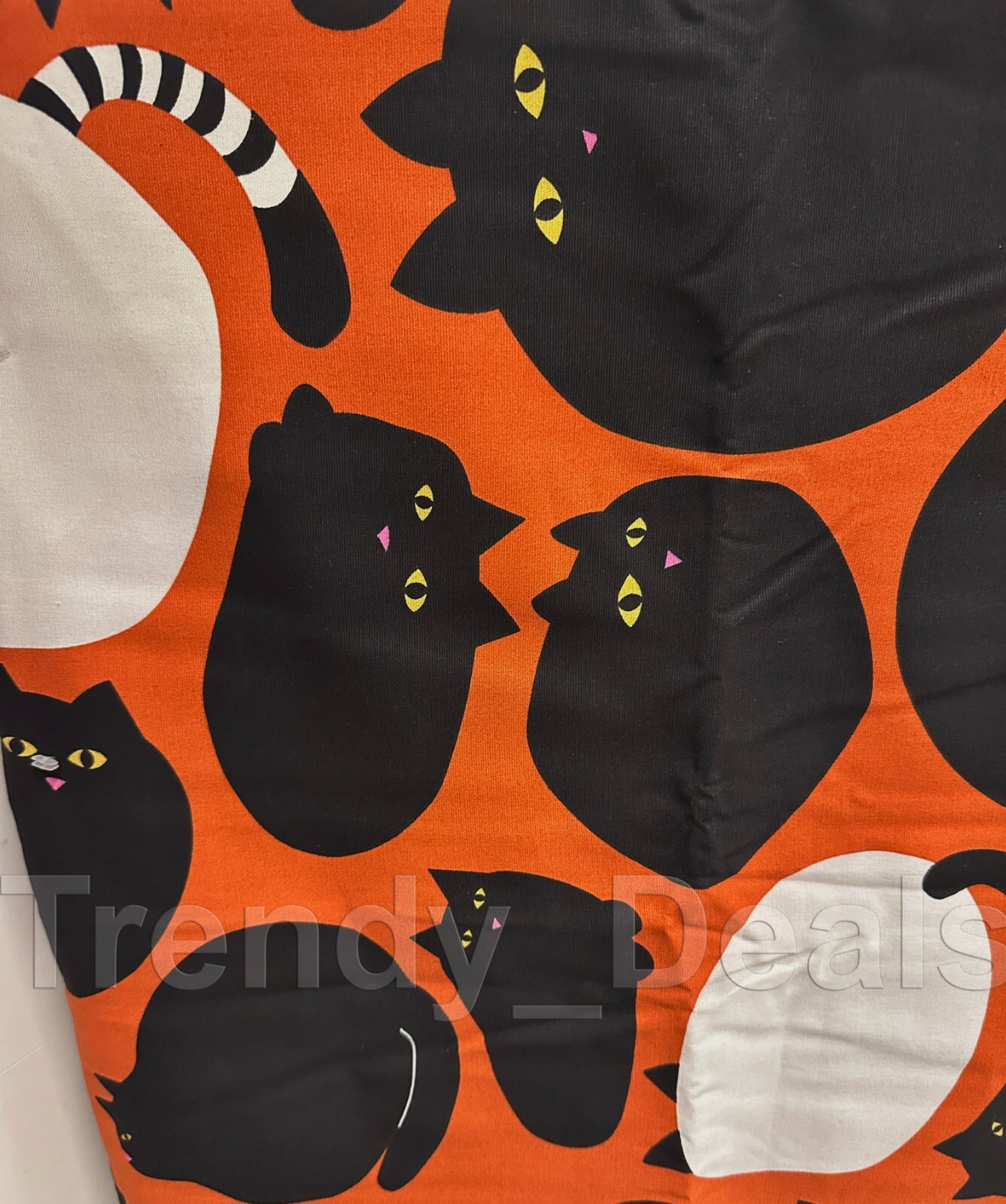 Ikea LAKEMALVA Pre-cut Fabric Orange, Cat Print for Cushions, Curtains 59×118″