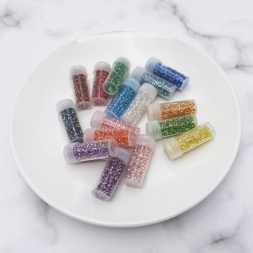 Uniform 80 Gram 12/0 (2mm) Cylinder Glass Seed Beads for Craft Jewelry Making…