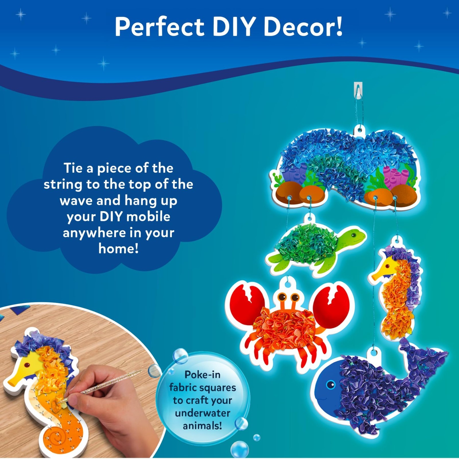 Underwater Animals Wood Craft Kit – DIY Art for Kids, Screen-Free Fun, Ages 4-9
