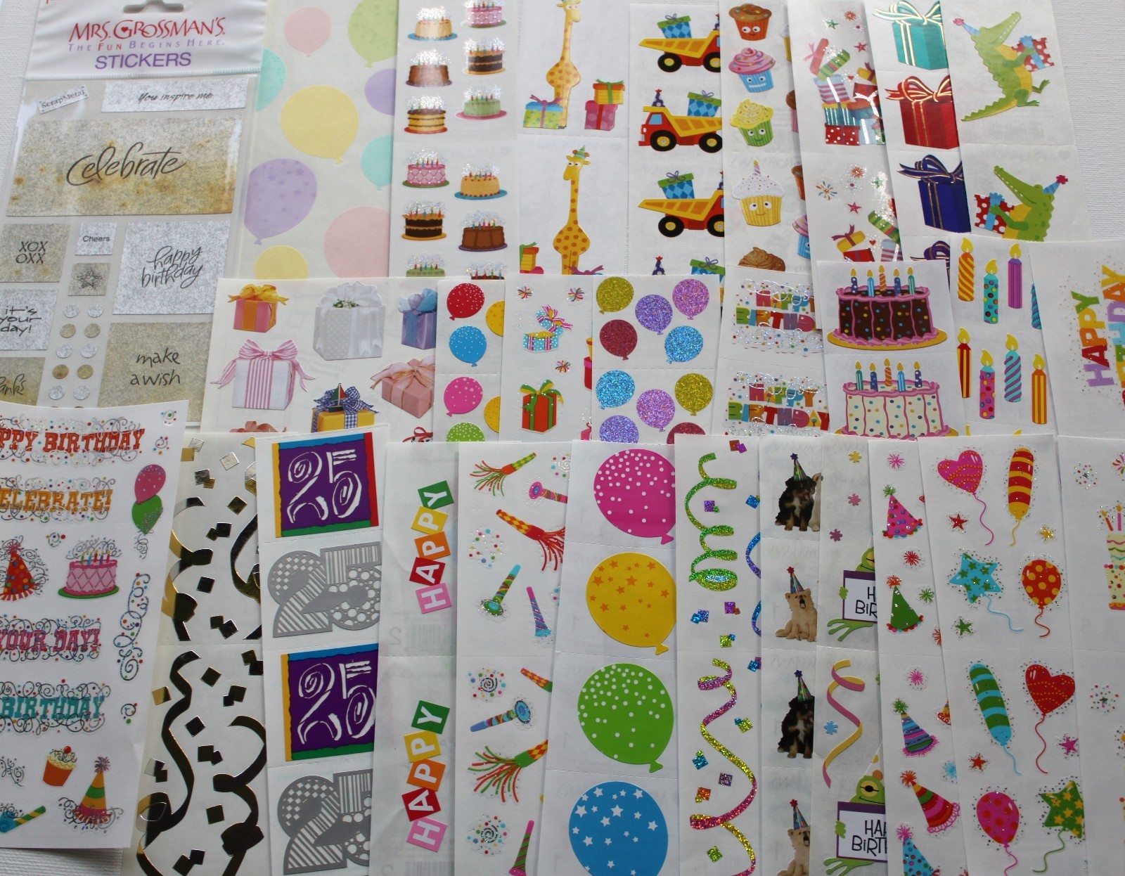 Mrs. Grossman sticker sheet You Choose – Birthday Party Anniversary Celebration