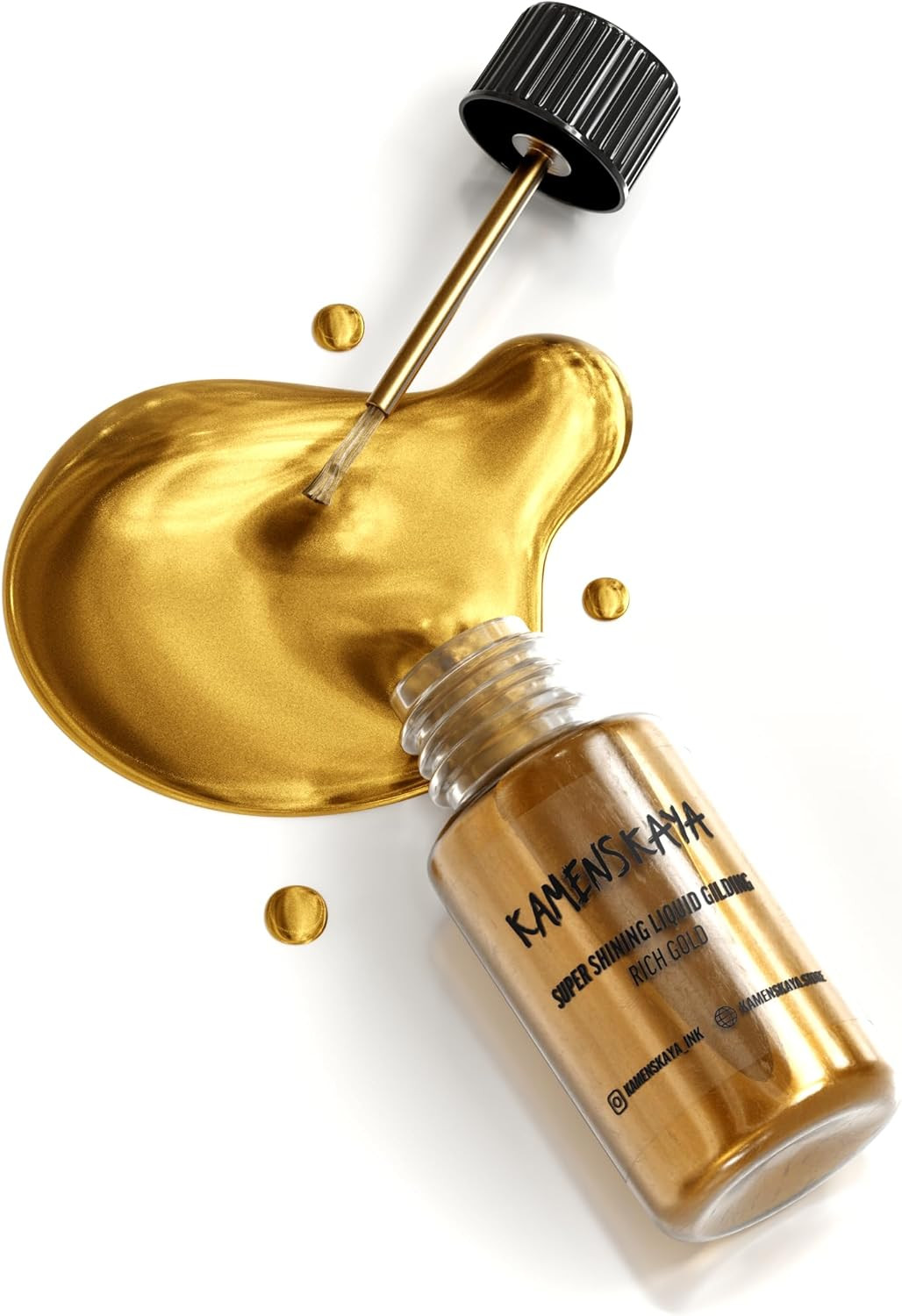 Liquid Gold Leaf Paint – Alcohol Based Fast Drying Rich Gold Liquid Leaf 0.68oz