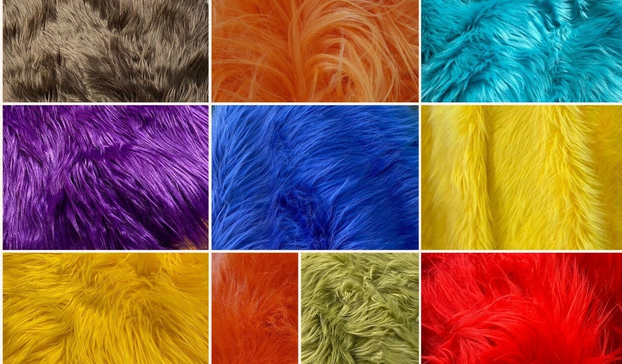 Shaggy Faux Fur Fabric Quarter Pieces – Assorted Colors