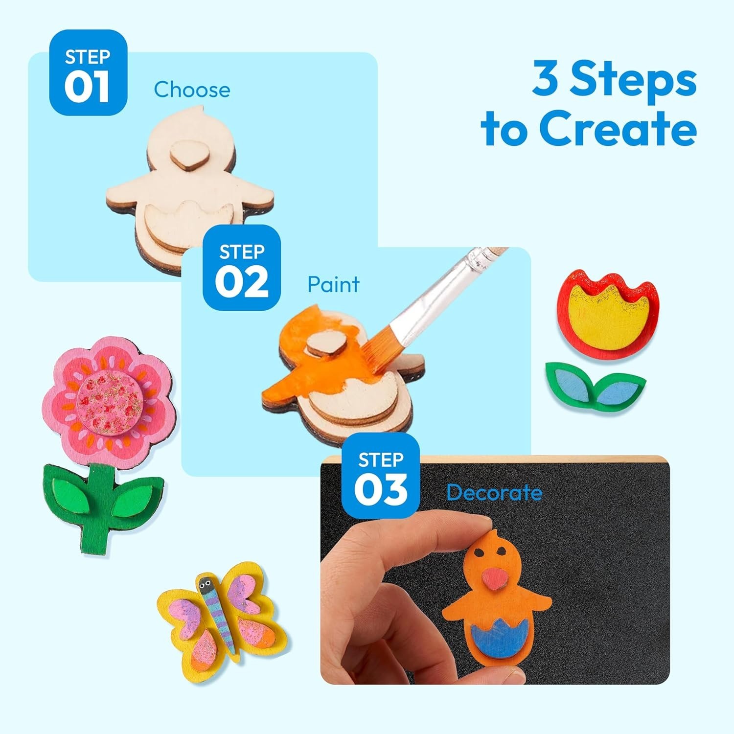 Non-Toxic 12-Piece Wooden Magnet Creativity Kit – Perfect for Kids’ Parties