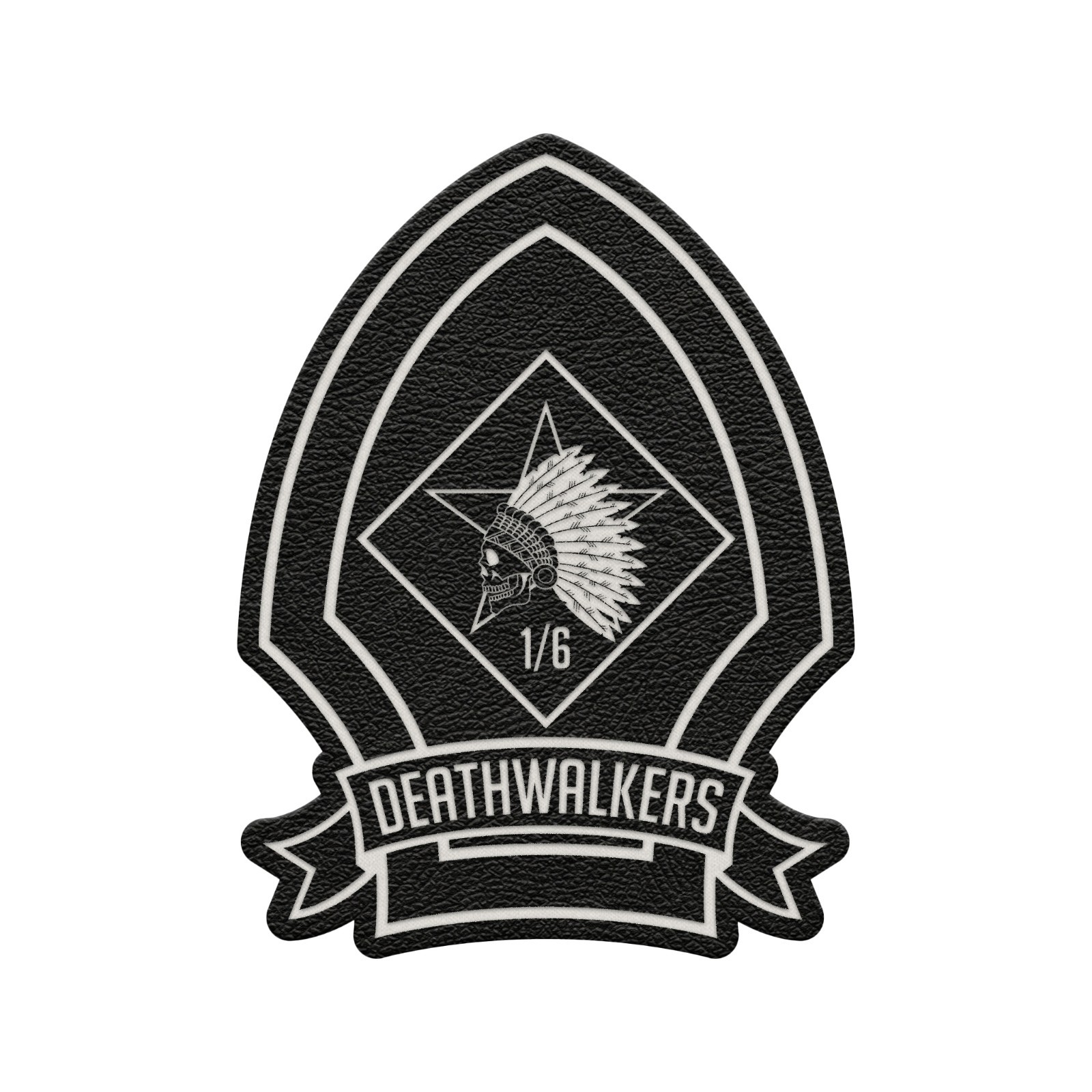 1st Bn 6th Marines Unit “Deathwalkers” | Leather Patch | Hook and Loop Tape