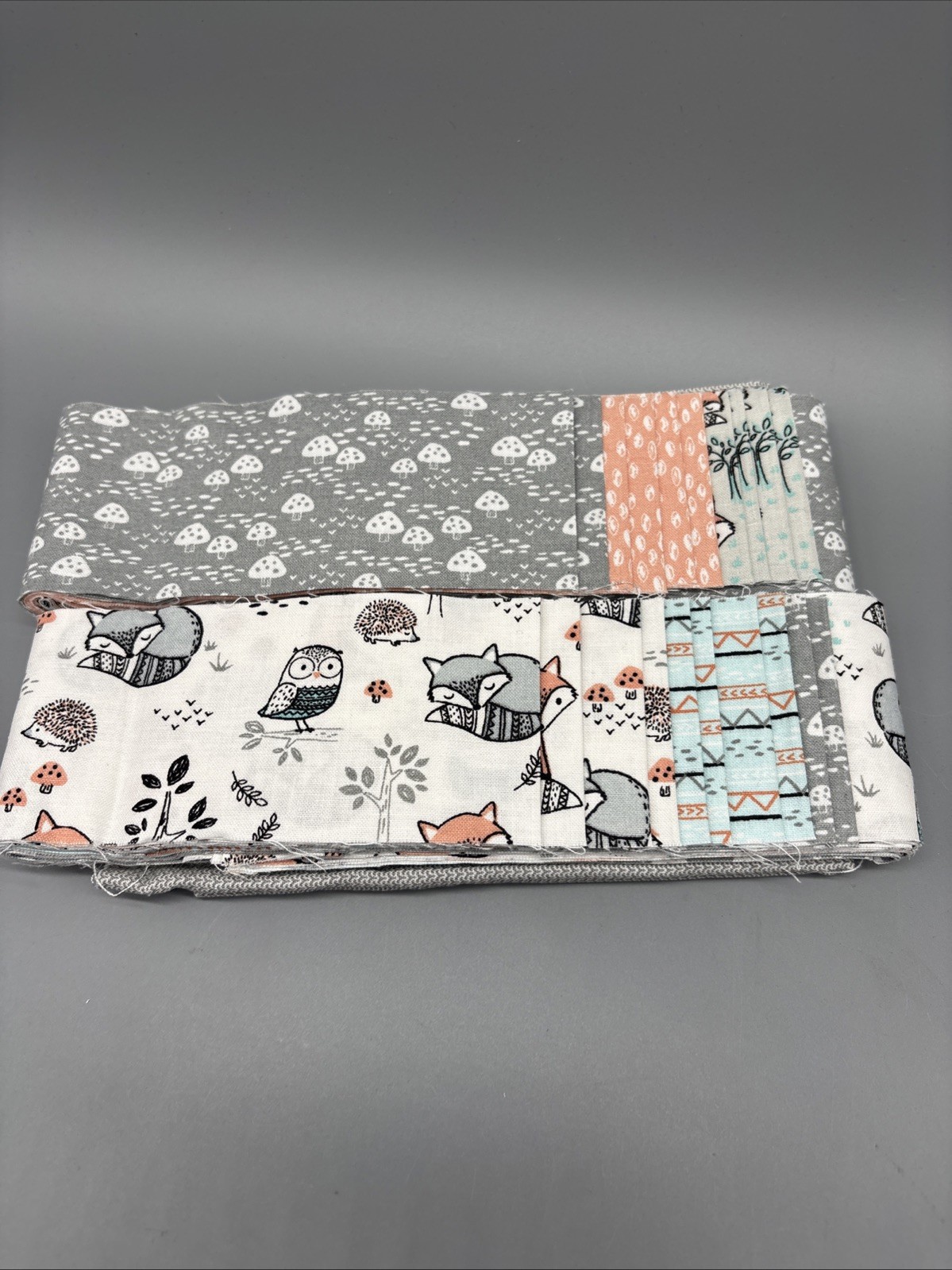 Villa Rosa Designs Taffy Quilt Kit 40” X 40” Owls And Foxes Mushrooms
