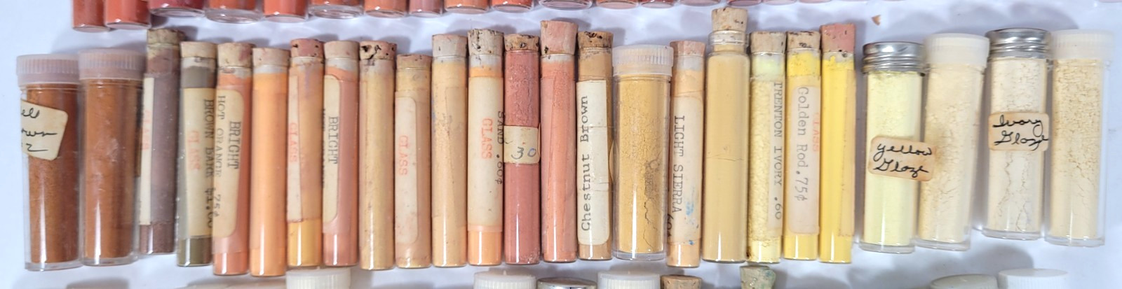 Porcelain China Powder Paint Lot of 142 Vintage Unbranded Or Unlabeled Vials