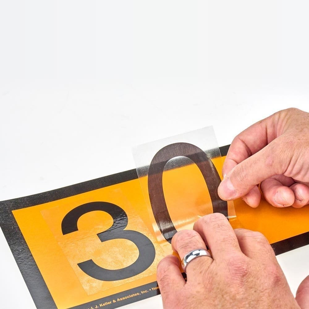 Placard Vinyl Numbering Kit – 3.5″ H Permanent Adhesive Clear-Back Vinyl with…