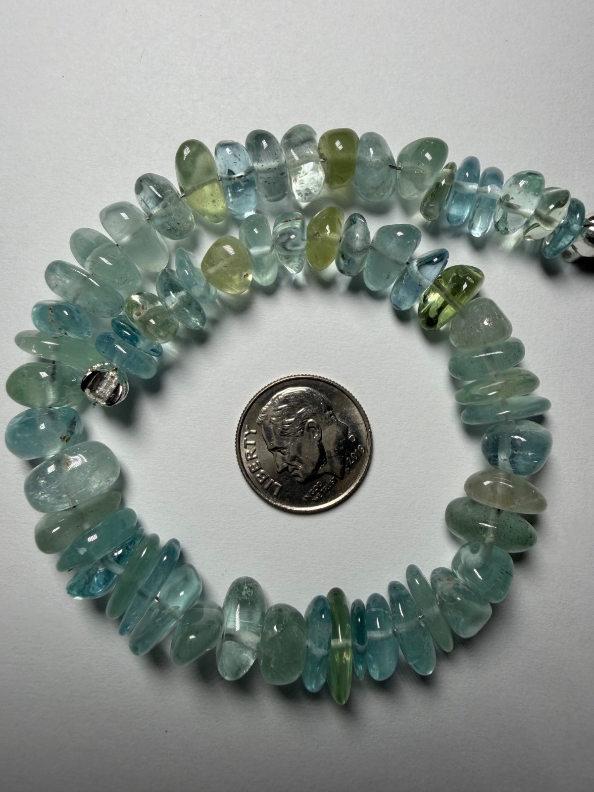 AAA Aquamarine Beads Polished Nugget Slices