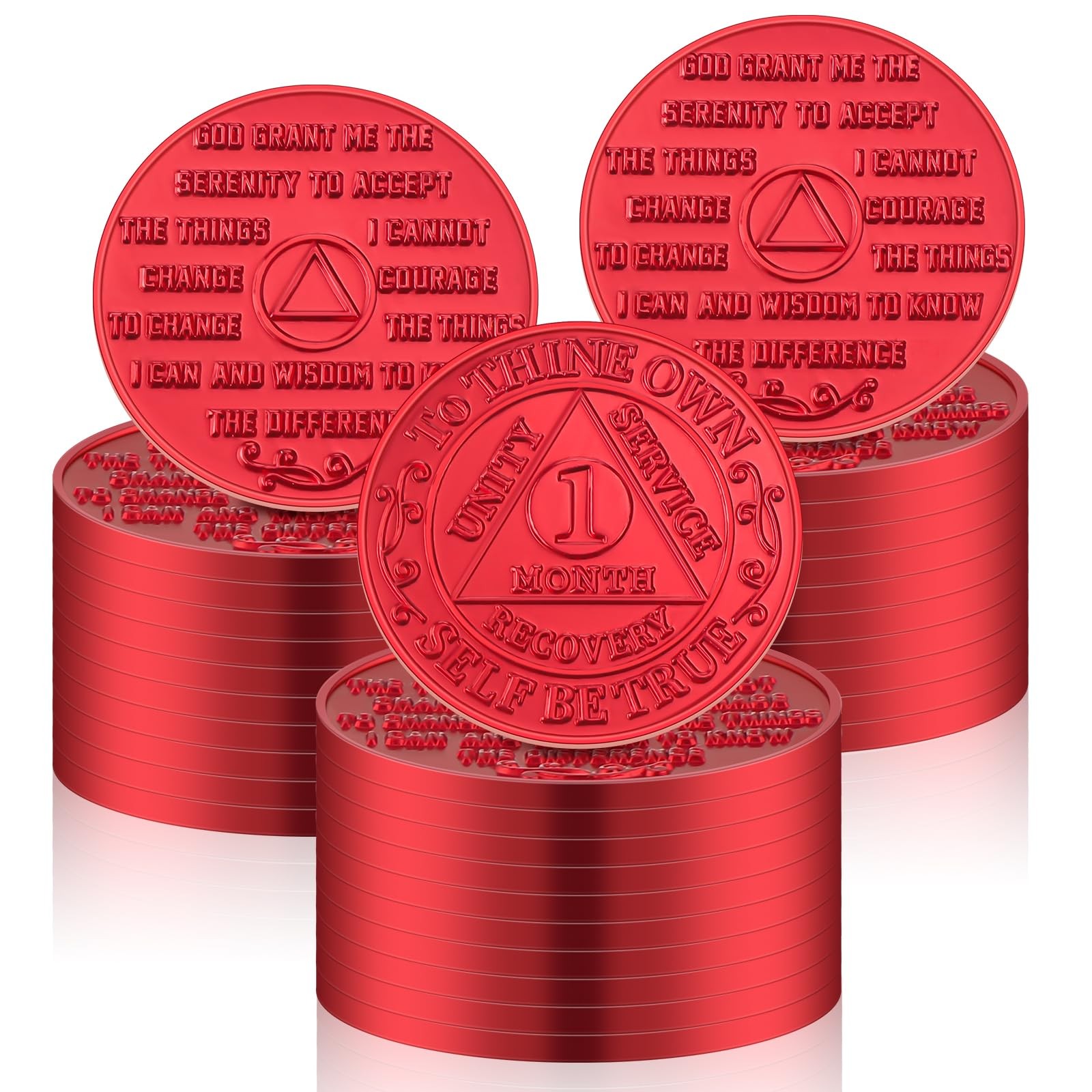 Siifert 30 Pcs Recovery 1 Month AA Chips and Medallions Bulk Sobriety Chips A…
