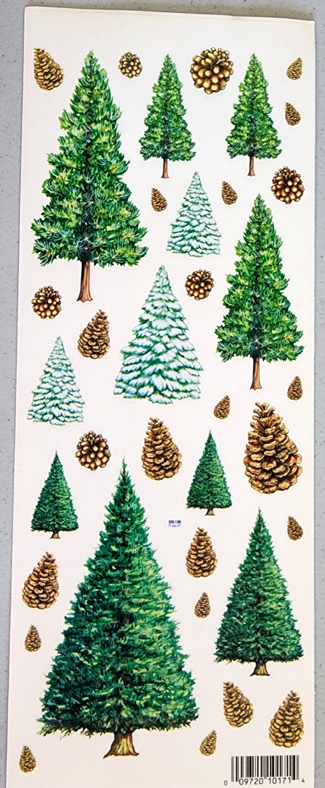 Crafts Etc 2004 Christmas Pine Trees Firs Clear Stickers 12″ Scrapbooking SXL136