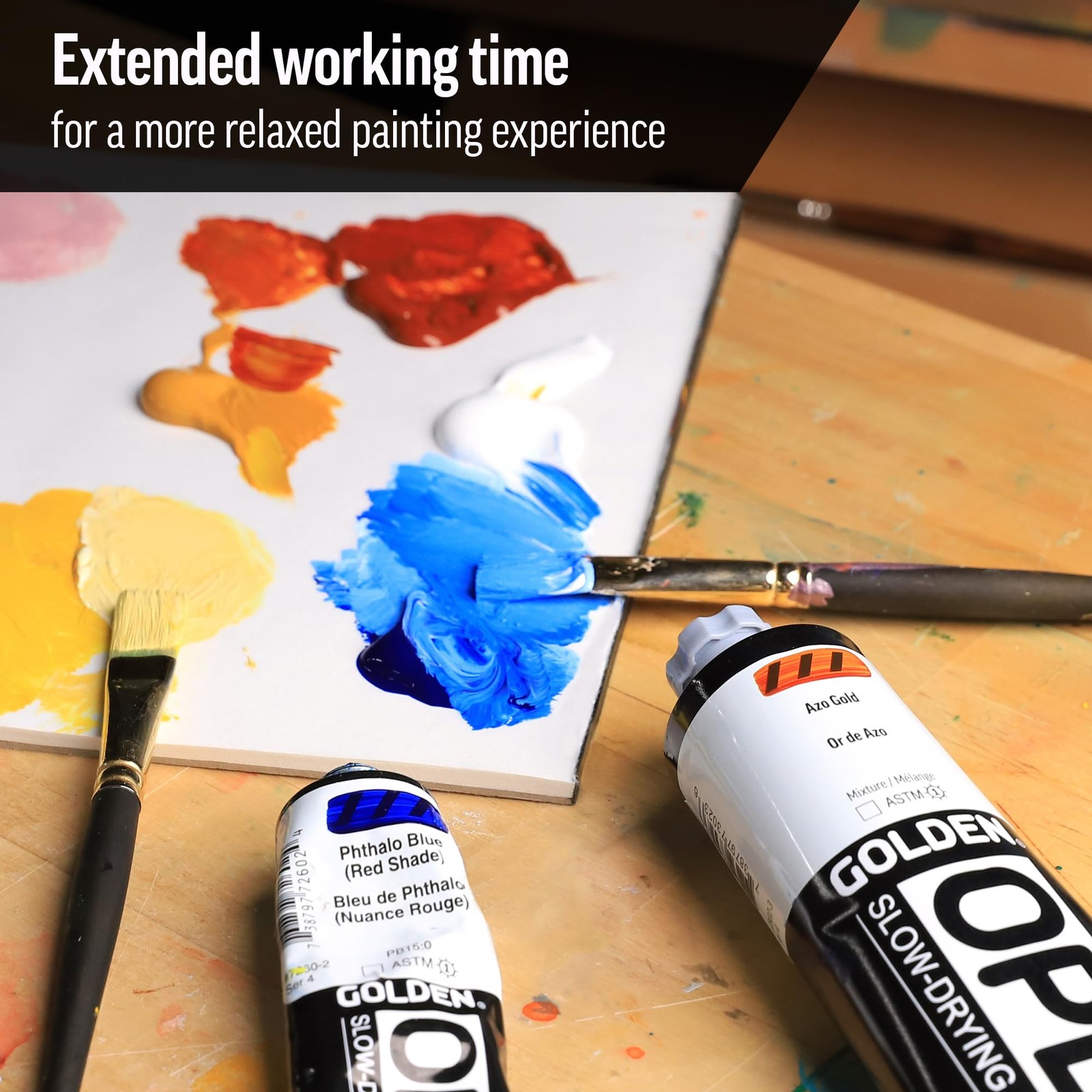 OPEN Slow-Drying Acrylics by GOLDEN, Ultramarine Blue, 2 fl oz.