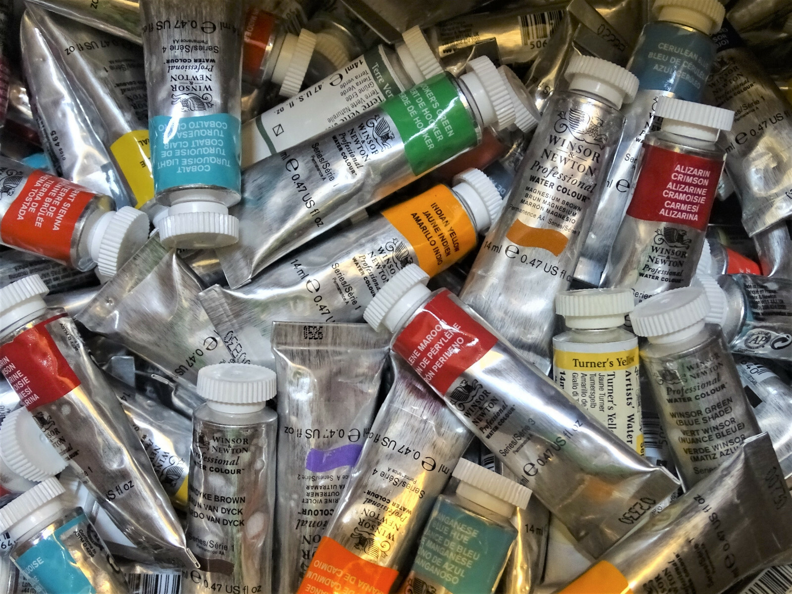 Winsor & Newton Professional Watercolors, 14 ml tubes, flat rate shipping