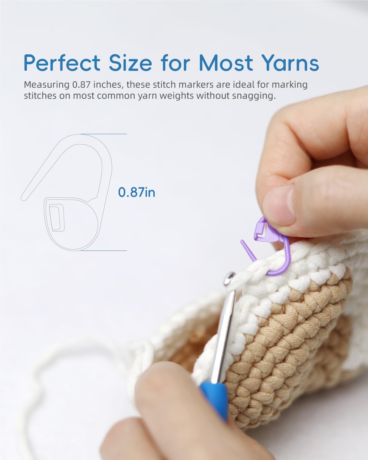 100PCS Crochet Stitch Markers Locking Stitch Markers Storage Case Safety Pins