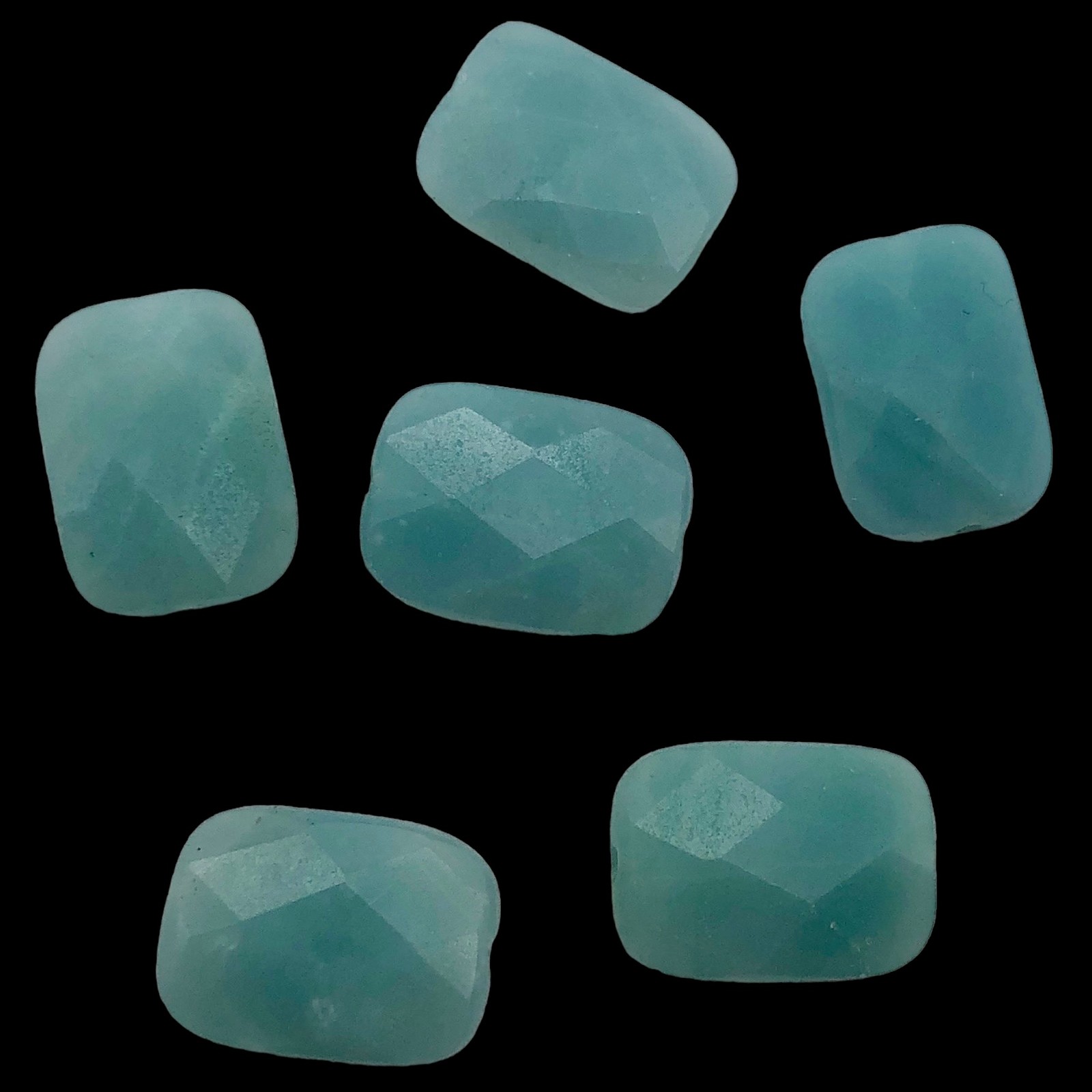 Gem Quality Faceted Amazonite Beads | 14x10x7mm | Blue | Oval | 6 Beads