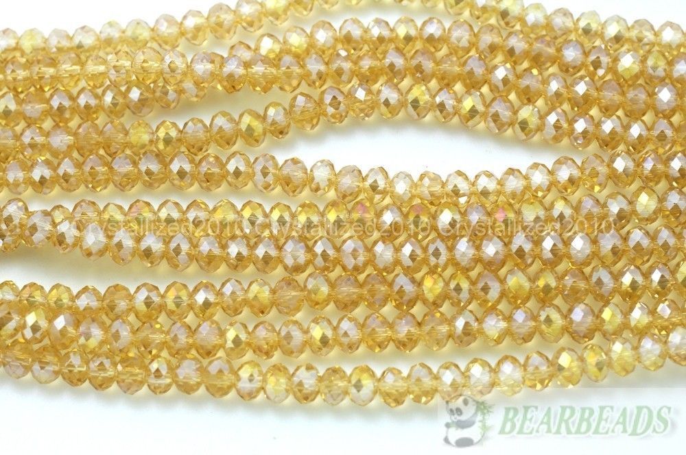 200Pcs Top Quality Czech Crystal Faceted Rondelle Spacer Beads 4mm x 6mm Pick