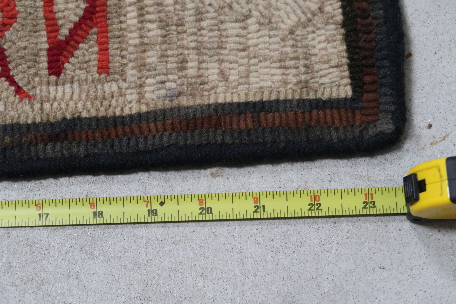 Hand Hooked Wool Rug Green Dragon Tavern Boston Tea Party Masonic Folk Art A3