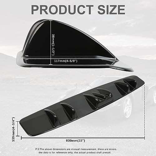 33″ Rear Diffuser Universal Rear Bumper Diffuser Lip Shark Fin | 33inch Black