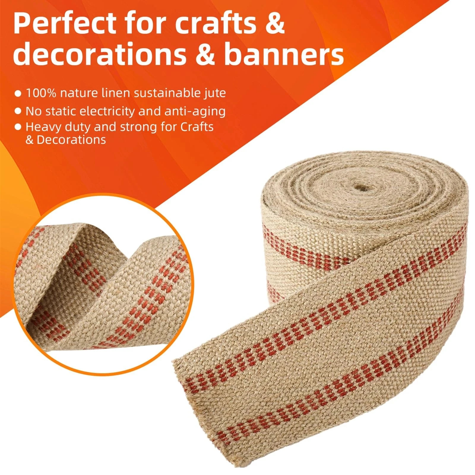 Craft Jute Webbing Tape, 3.5″ x 10 Yd,Upholstery Straps Heavy-Duty for Chair …