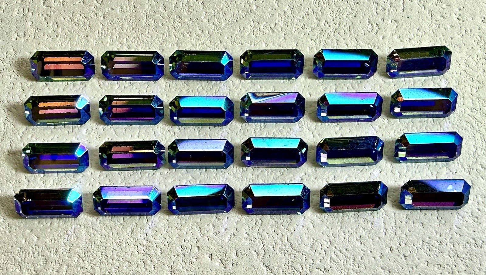 24 Vintage Swarovski Art. 176/I 4600 Octagon 5x10mm Light Sapphire AB Stones