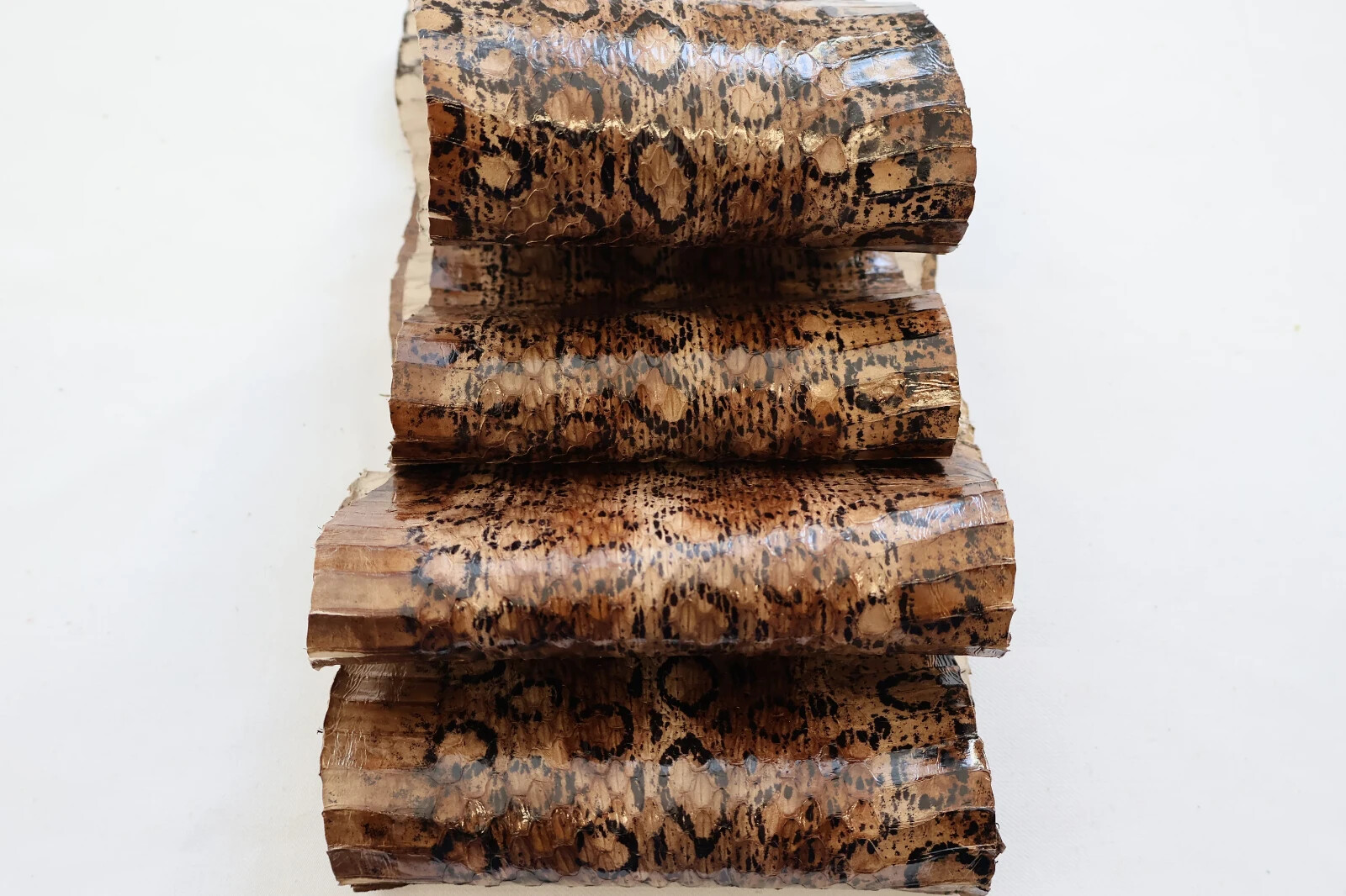 Genuine snake leather Real snakeskin leather for crafts, thin and glossy