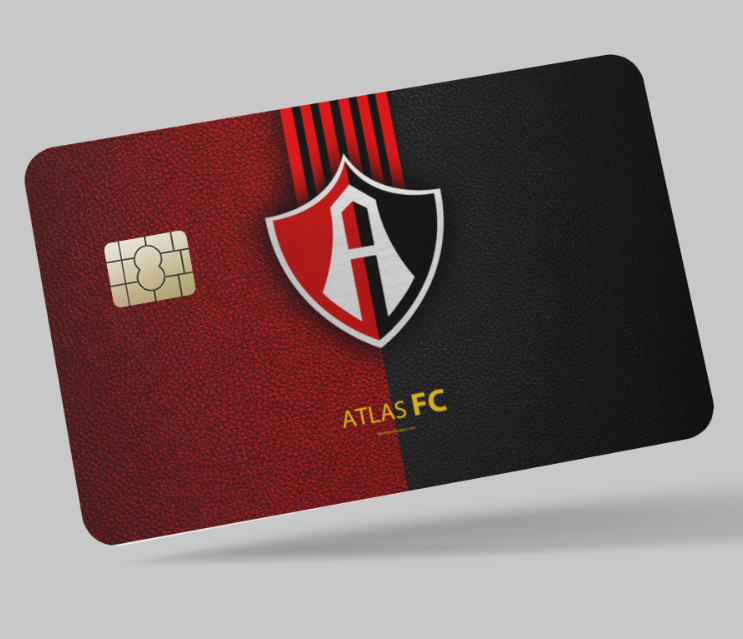 CLUB ATLAS , FUTBOL , 2 pc credit card skin & DEBIT CARD,TROLLEY & GYM,STICKER