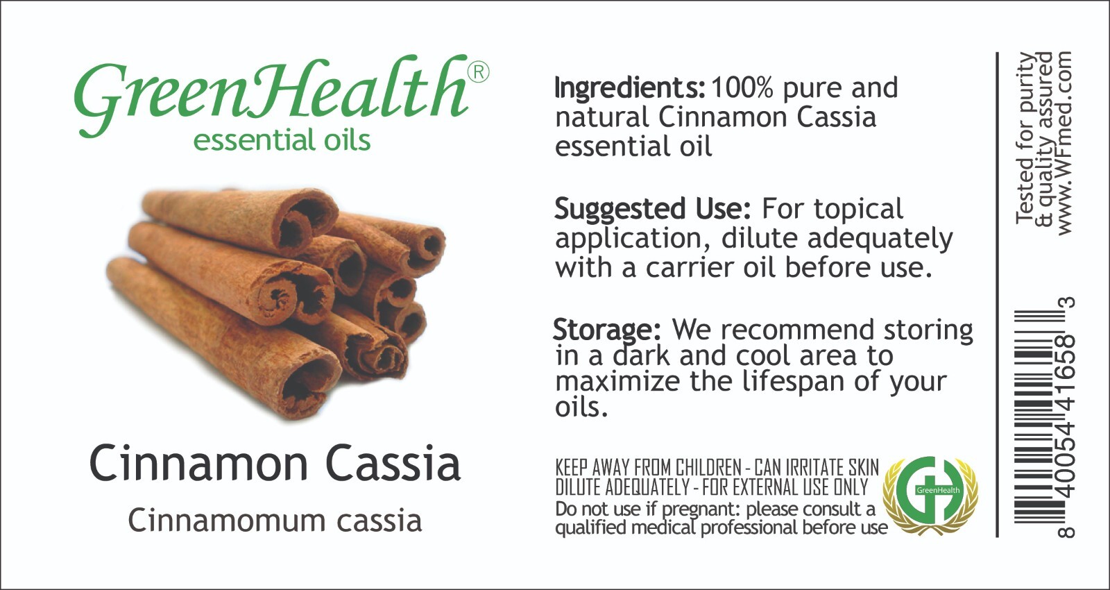 1 Gallon Cinnamon (Cassia) Essential Oil (100% Pure & Natural) – Greenhealth