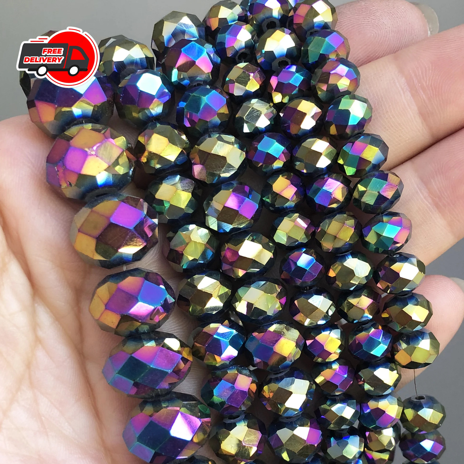 Glass Crystal Rondelle Bead Loose Spacer Beads Jewelry Making 4/6/8/10/12/14mm