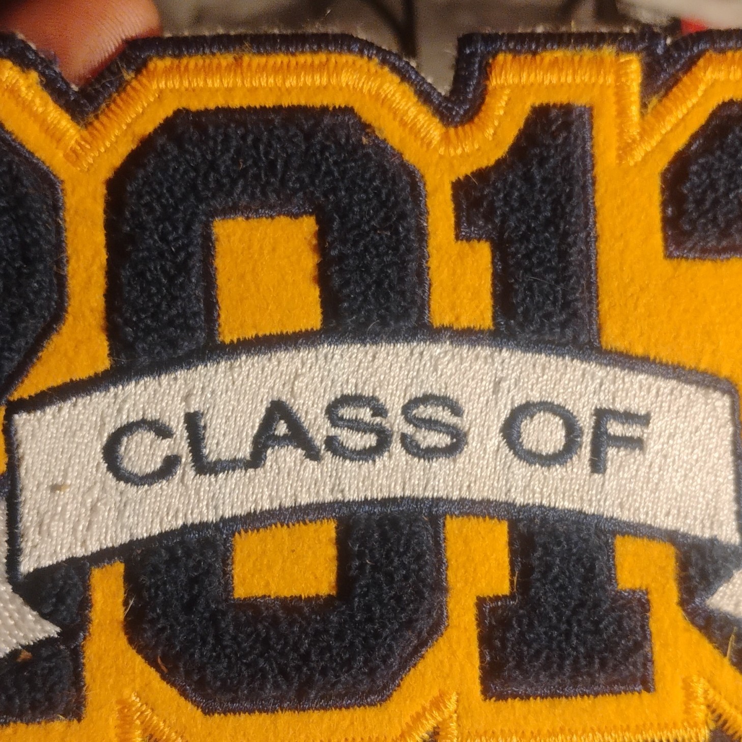 Class of 2013 School Embroidered Sew-On Patch, Black/Yellow/White, Single