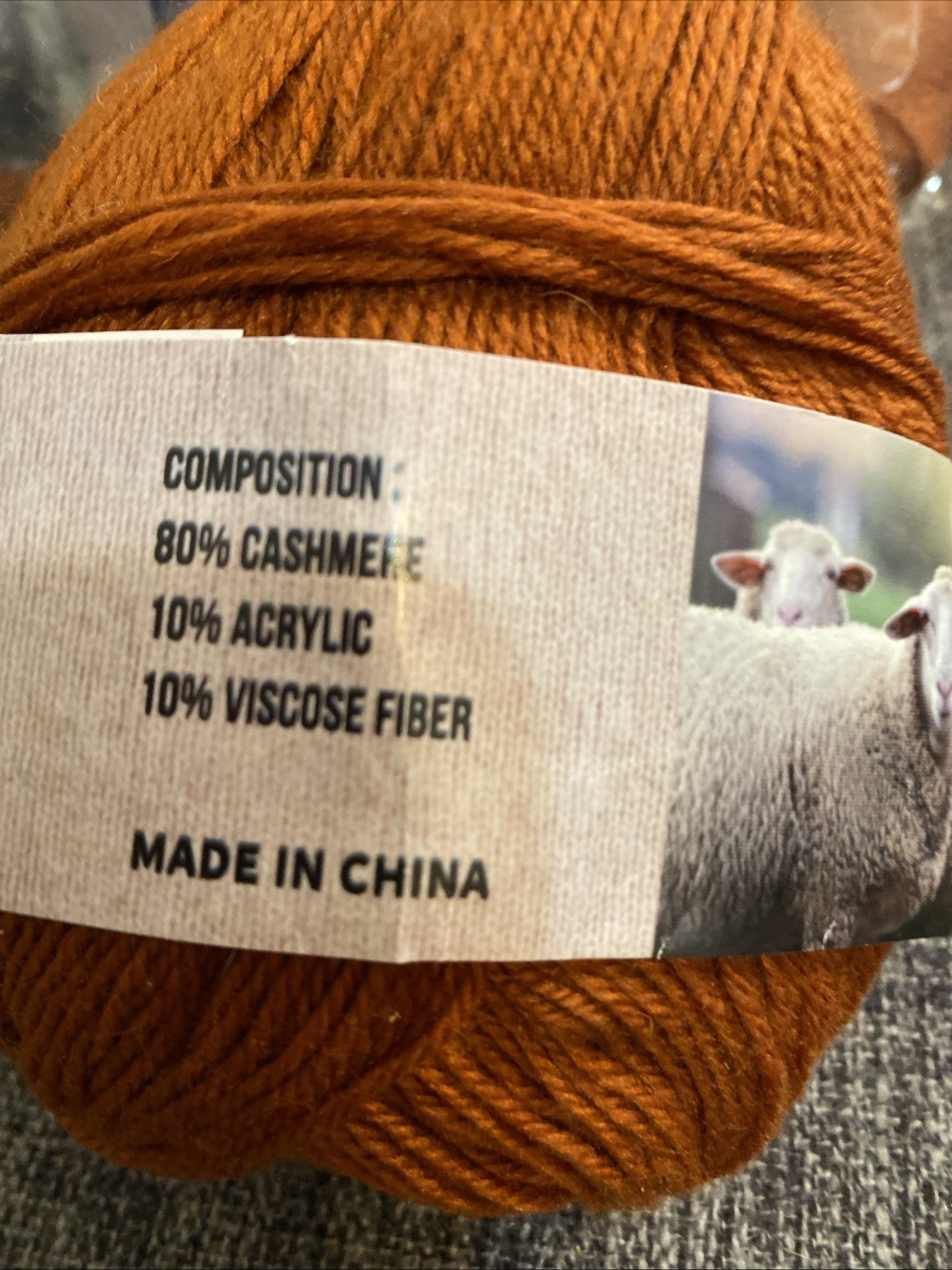 Lot Is 5 ‘CASHMERE’ Blend Yarn + 5 Matching Yarn Spools. See Photos For Details.