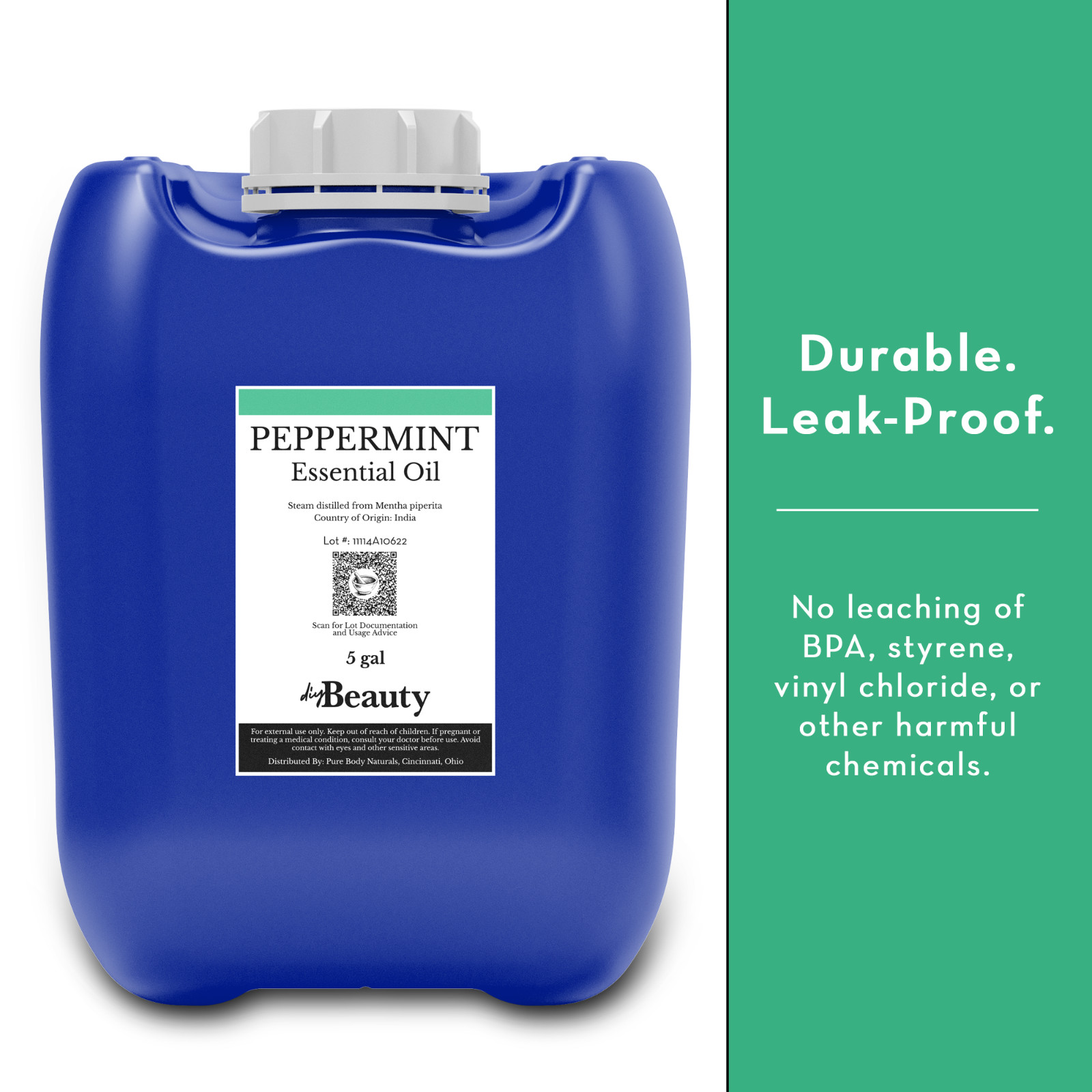Bulk Peppermint Essential Oil – Large Wholesale Size – 100% Pure and Undiluted