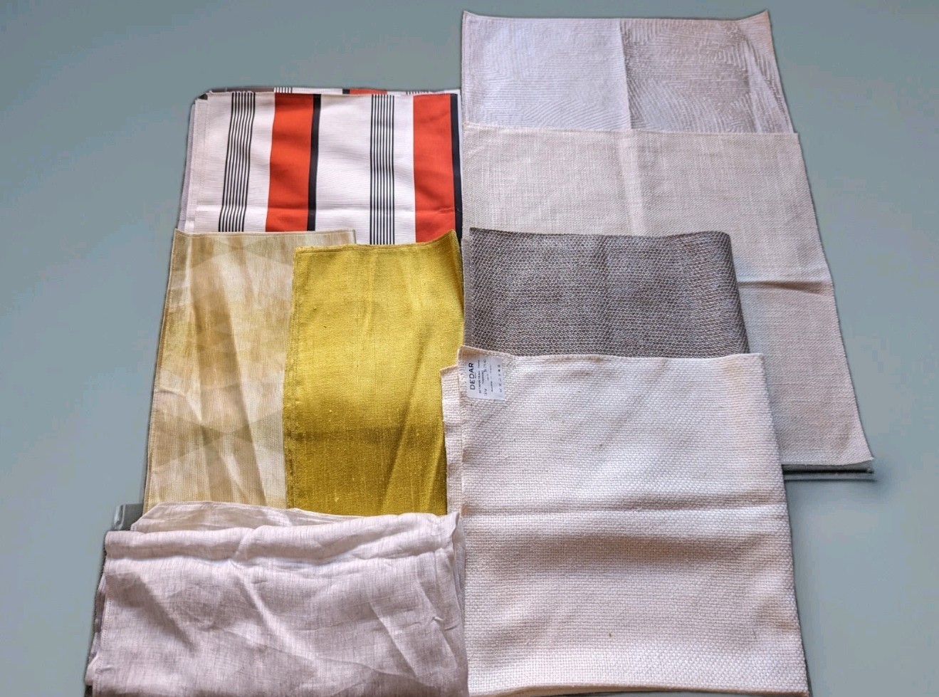 Dedar Fabric Sample Lot Of 8 Red Striped Neutral Varies Abstract DiY Upcycle