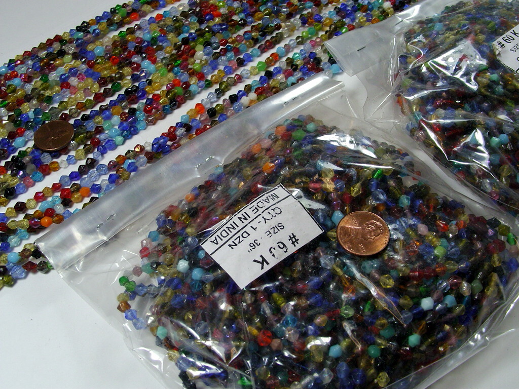 30 Strands 36″ India Handmade Assorted Color Glass Beads Wholesale Bulk (CT-32)