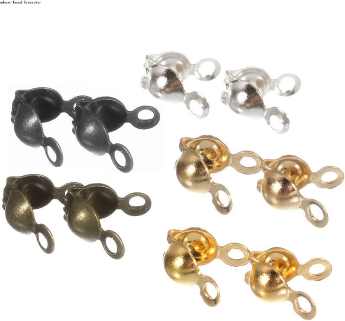 Quality 500-Piece Metal End Caps Set: 5 Colors for Beautiful Jewelry Creations