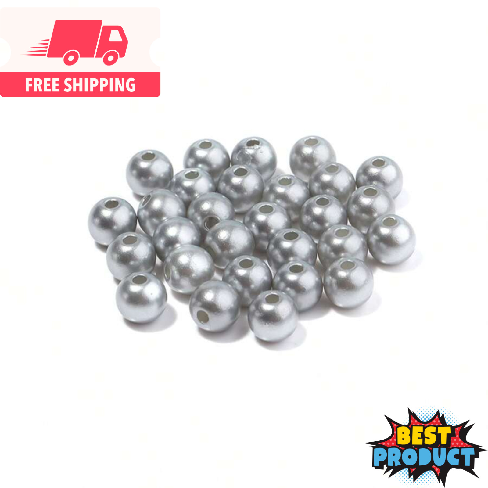 1000x Faux Pearl Beads Colorful Straight Hole 3-10mm Beads for Making Jewellery