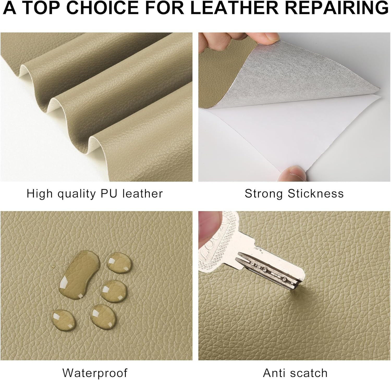 Leather Repair Patch for Furniture, 4″ X 63″ Self Adhesive Leather Repair Kit Vi