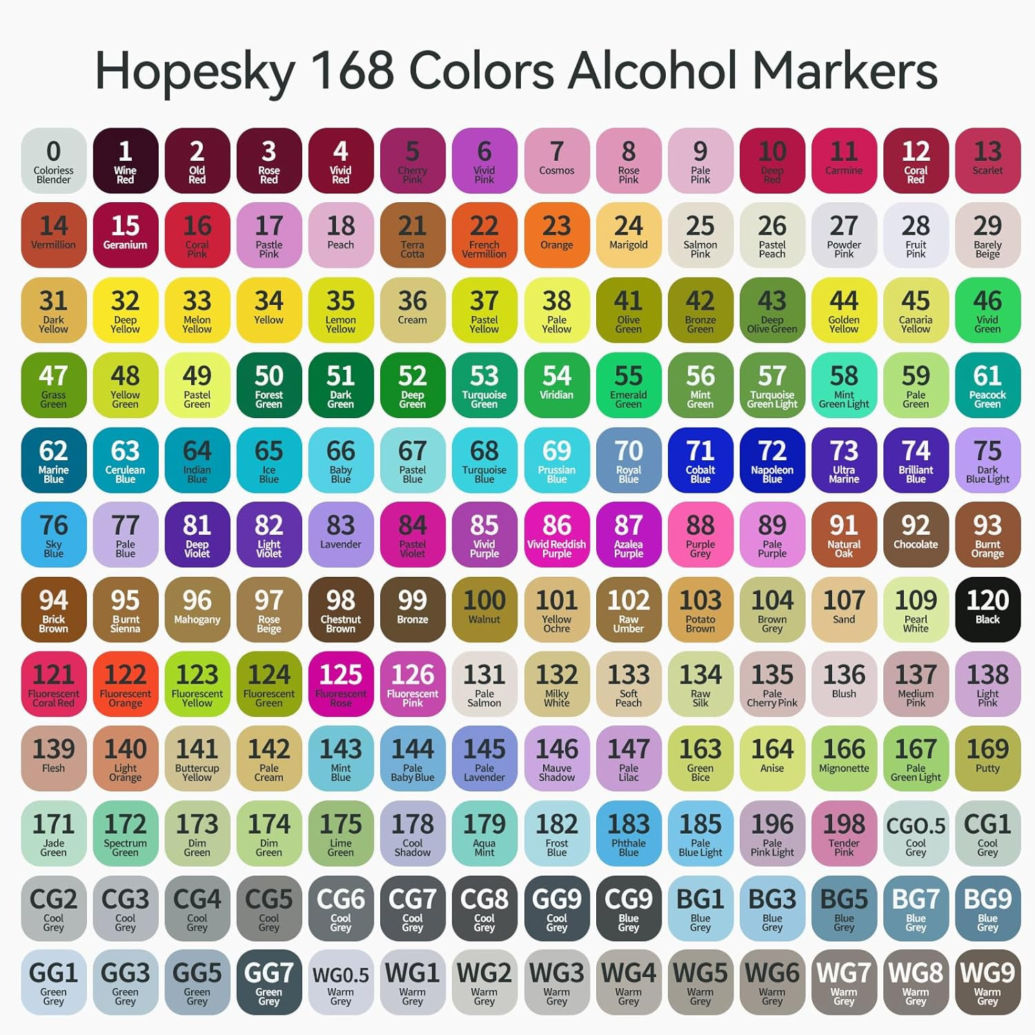 168 Colors Alcohol Markers Set Dual Tip Fine & Chisel Professional Art Marker…