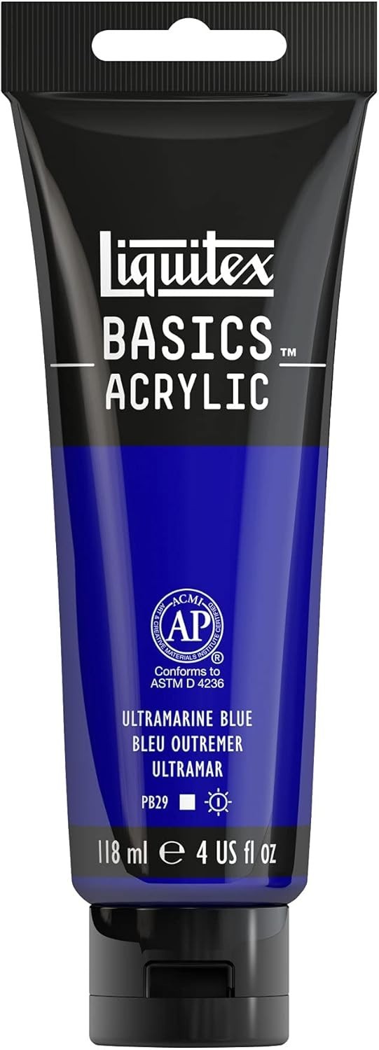 BASICS Ultramarine Blue Acrylic Paint, 118ml, Fade-Resistant & Fast Drying