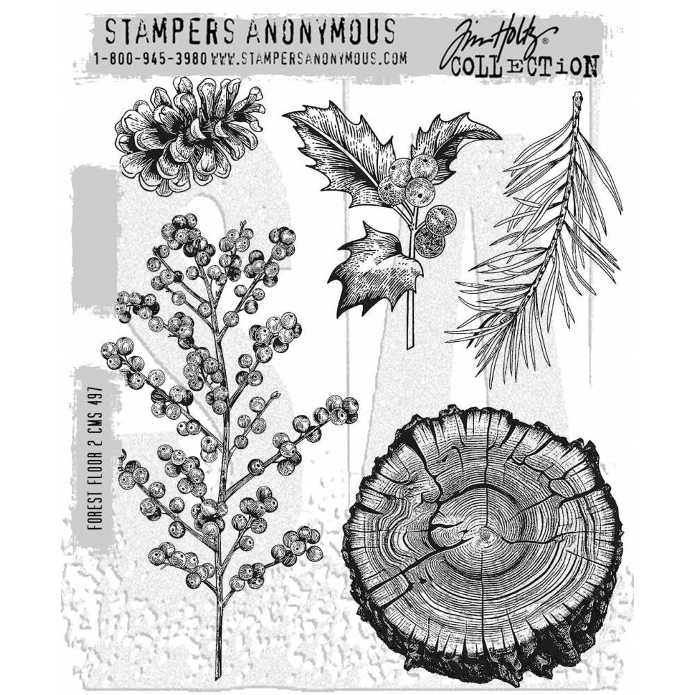 Tim Holtz Stampers Anonymous “FOREST FLOOR 2” Stamp Set CMS497- Christmas 2024