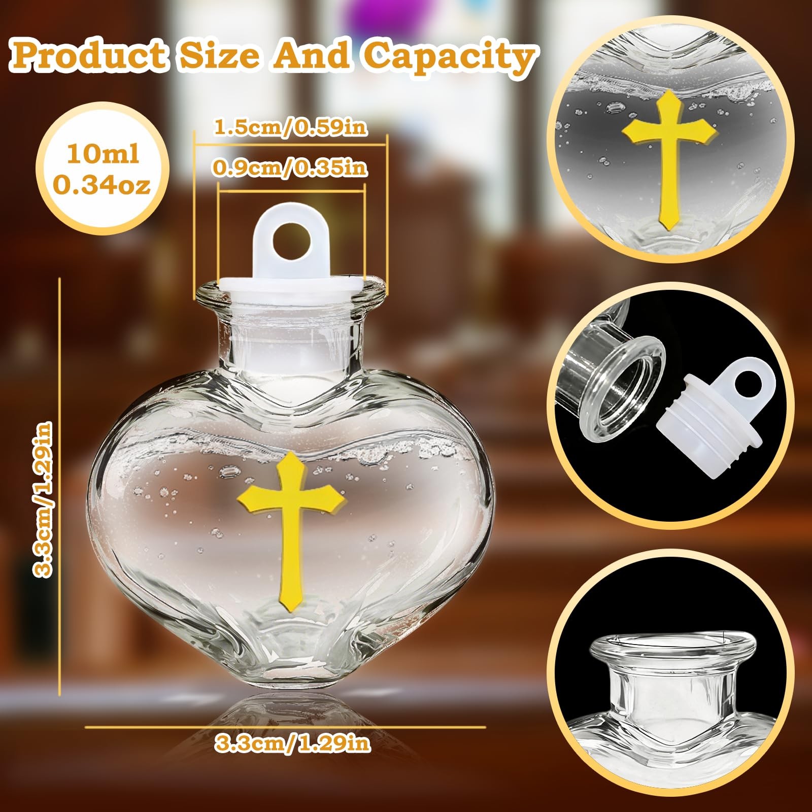 40 PCS Holy Water Bottle 10ml Small Container Plastic Reusable Empty Church