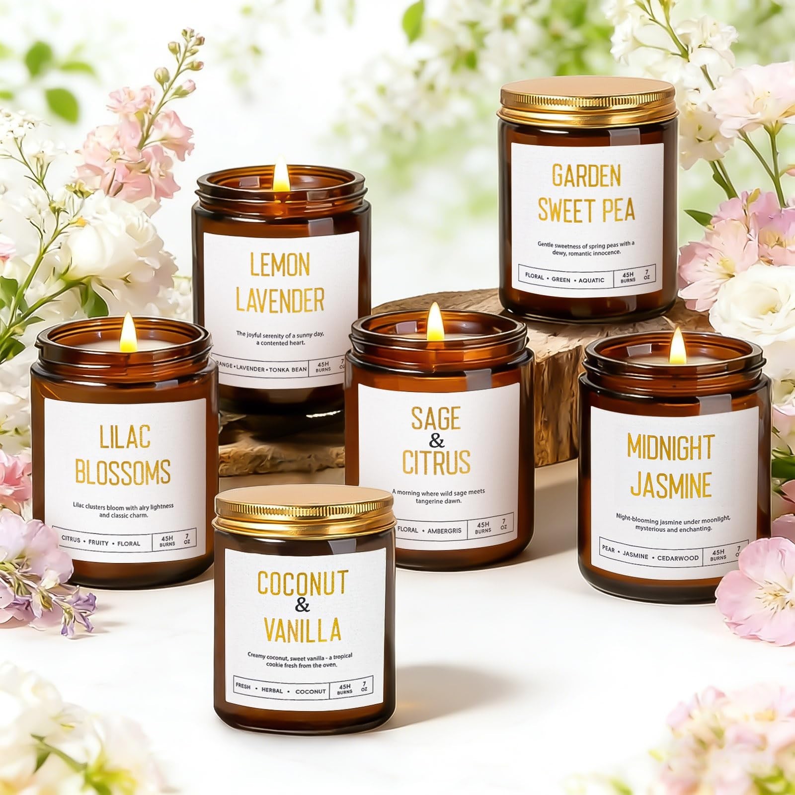 Candles for Home Scented – Soy Candles Non Toxic, 6 Pack Candle Gift Set | 42…