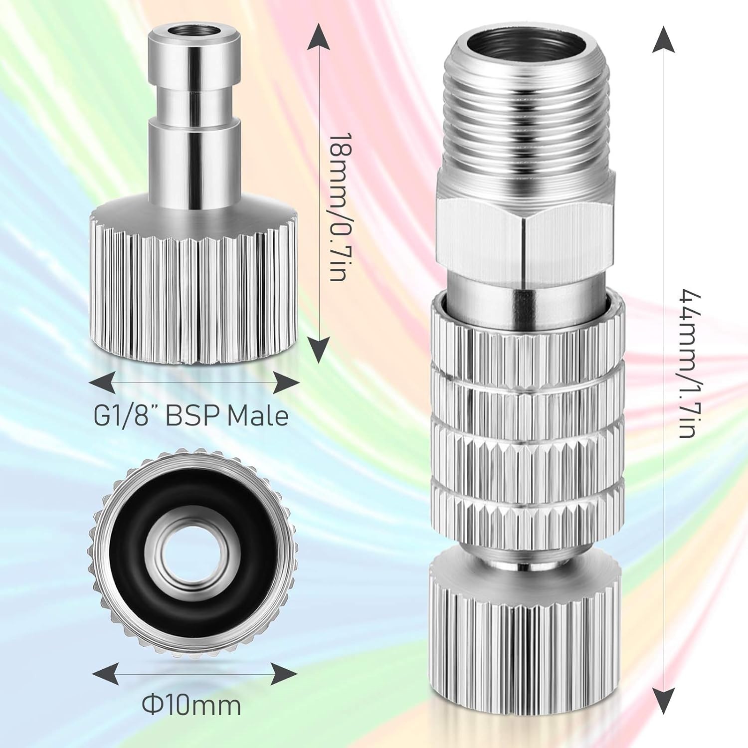 5 Pcs Airbrush Quick Disconnect Coupler Release Fitting Adapter Kit 1/8 Inch
