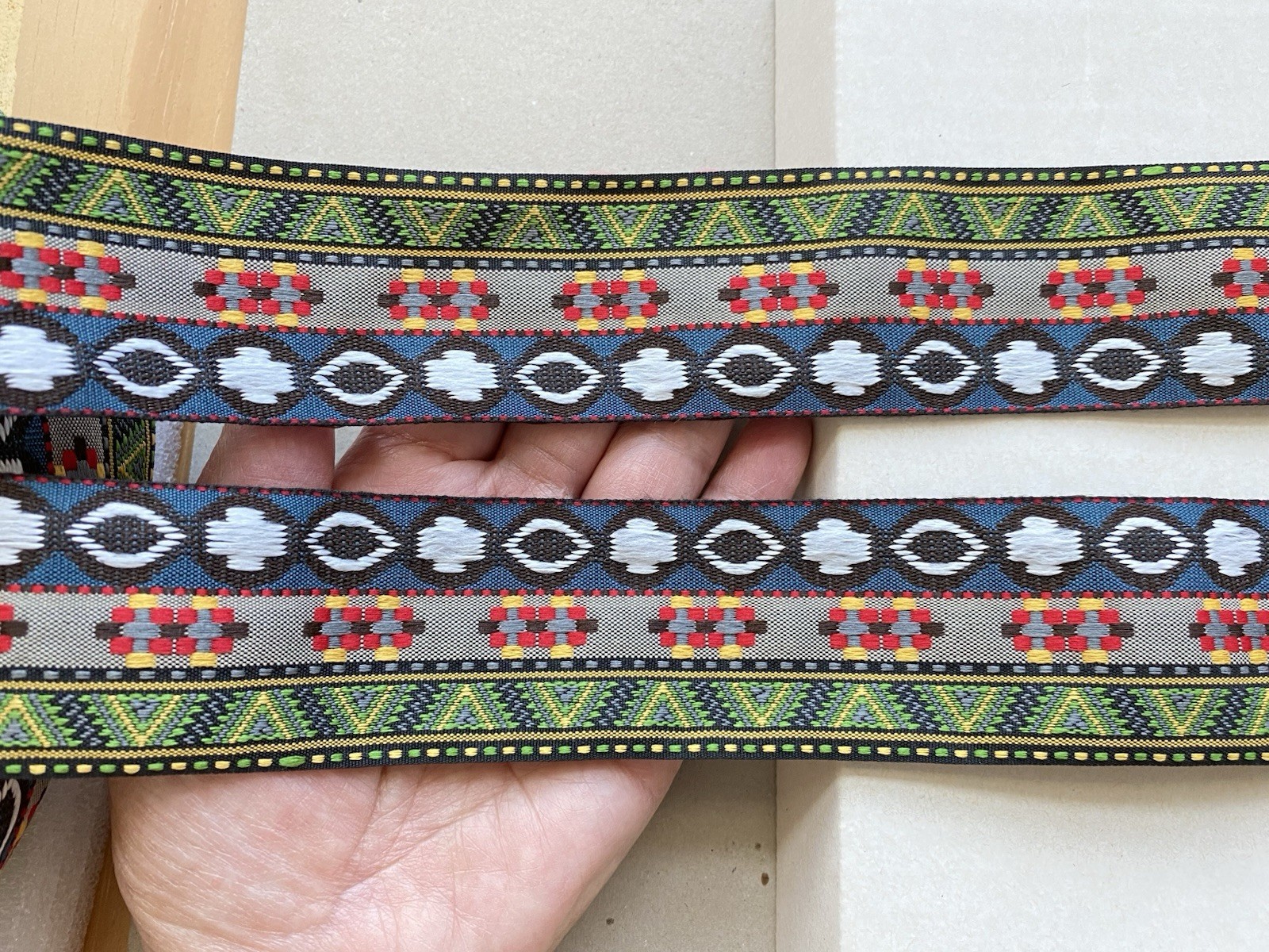 2 Yards Multicolor Jacquard Ribbon Trim for Sewing/Crafts/Belts/JG02/1.5″ Wide