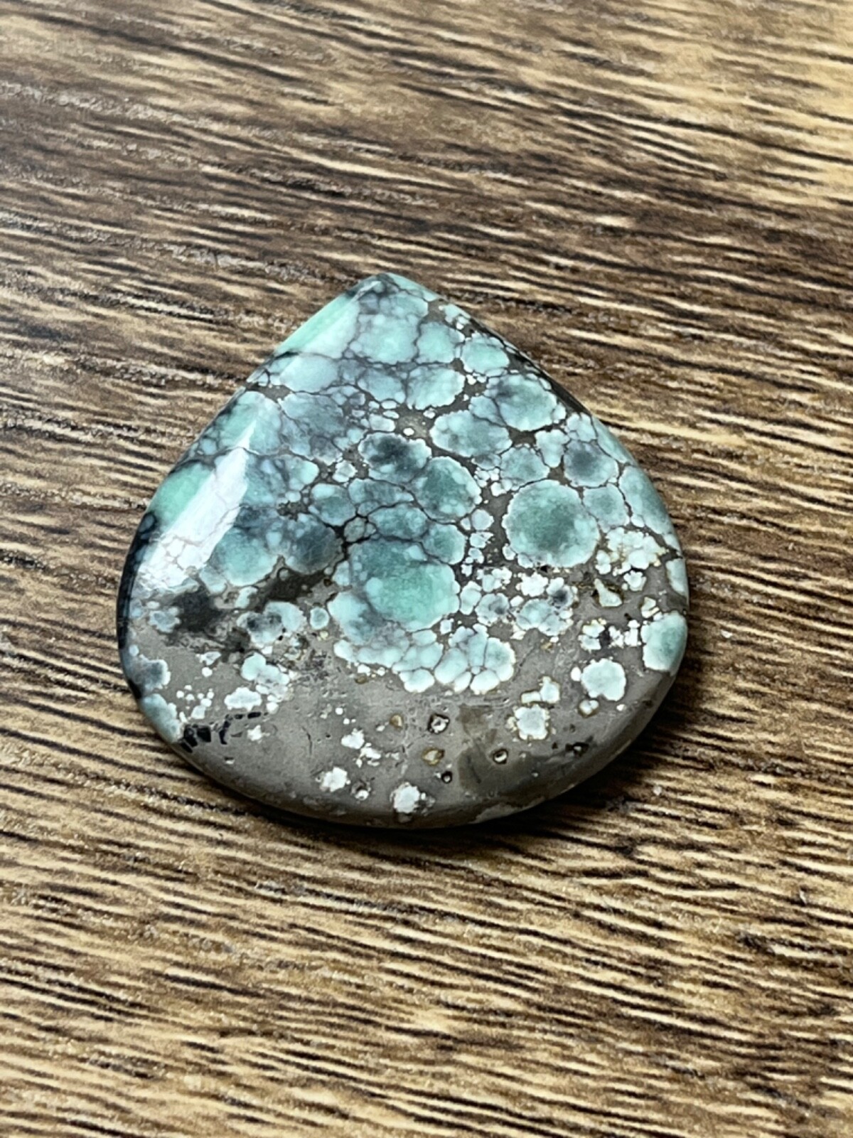 Poseidon Variscite “Starfox” mine 24.45 ctw Pear Tear drop Cabochon Tonopah NV