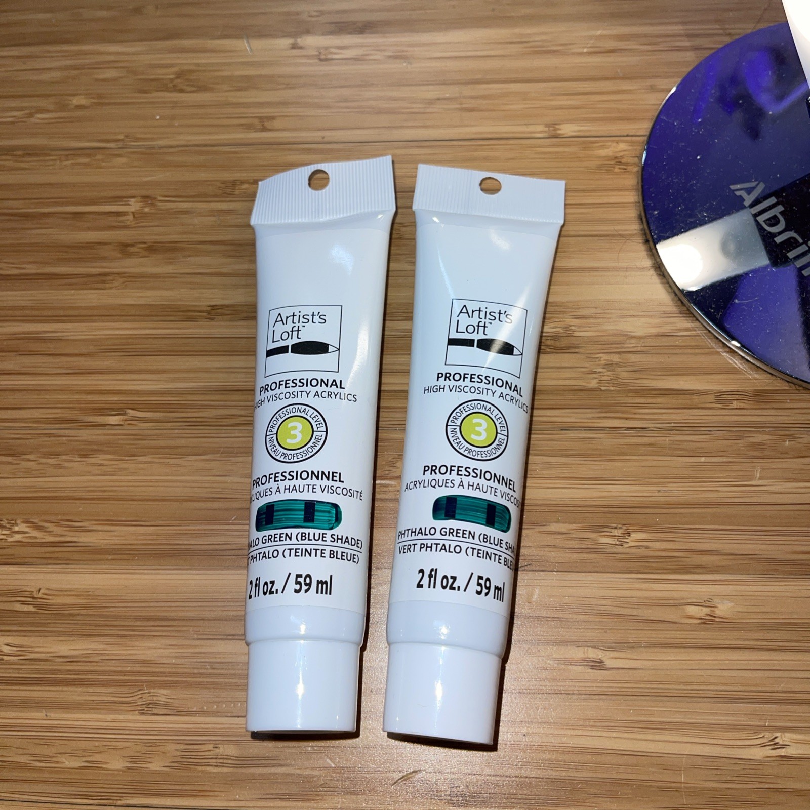 2x High Viscosity Acrylic Paint Level 3 Artist’s Loft Phtalo Green Blue Shade