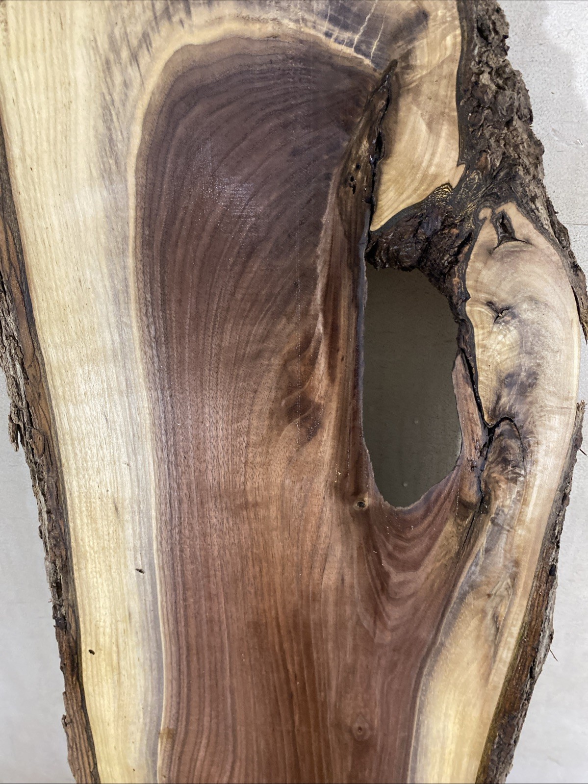 Live edge black walnut Wood slab kiln dried and planed 1”x10-13.5”x64”