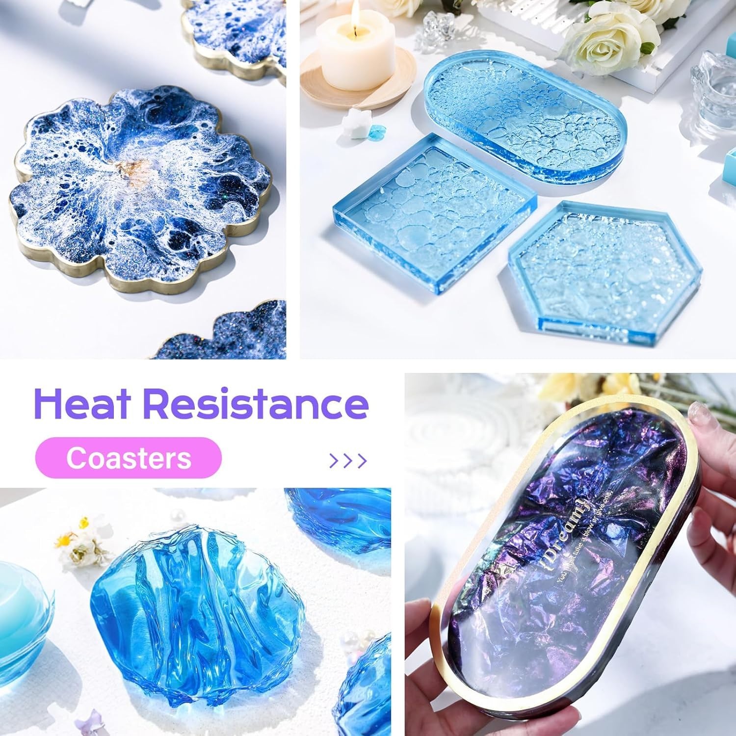 Epoxy Resin Kit 32 Oz 2 Part Art Resin Clear Tabletop Countertop Epoxy Kit with