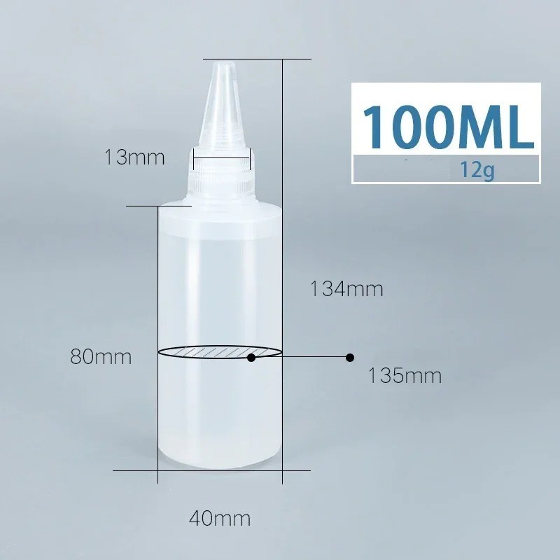 10Pcs 30-100ml Plastic Glue Bottles PE Squeeze Dropper Ink Oil Bottle